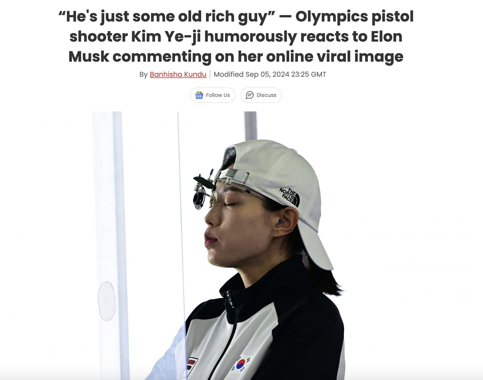 police officer - "He's just some old rich guy" Olympics pistol shooter Kim Yeji humorously reacts to Elon Musk commenting on her online viral image By Banhisha Kundu | Modified Gmt Us Discuss